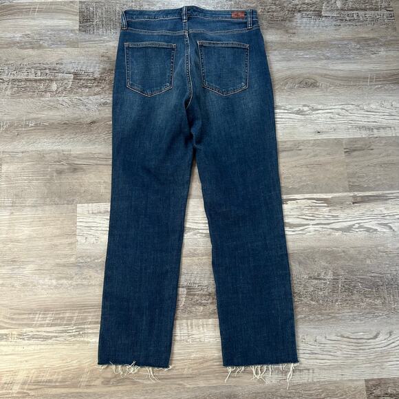 Lauren Ralph Lauren Regal Straight Ankle Jeans Raw Hem Dark Wash Mid Rise - Picture 4 of 8